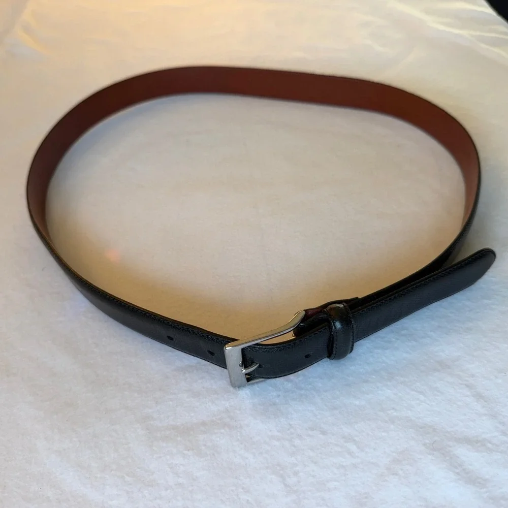 Coach Men's Black Leather Belt Silver Buckle Sz 38/95cm 1